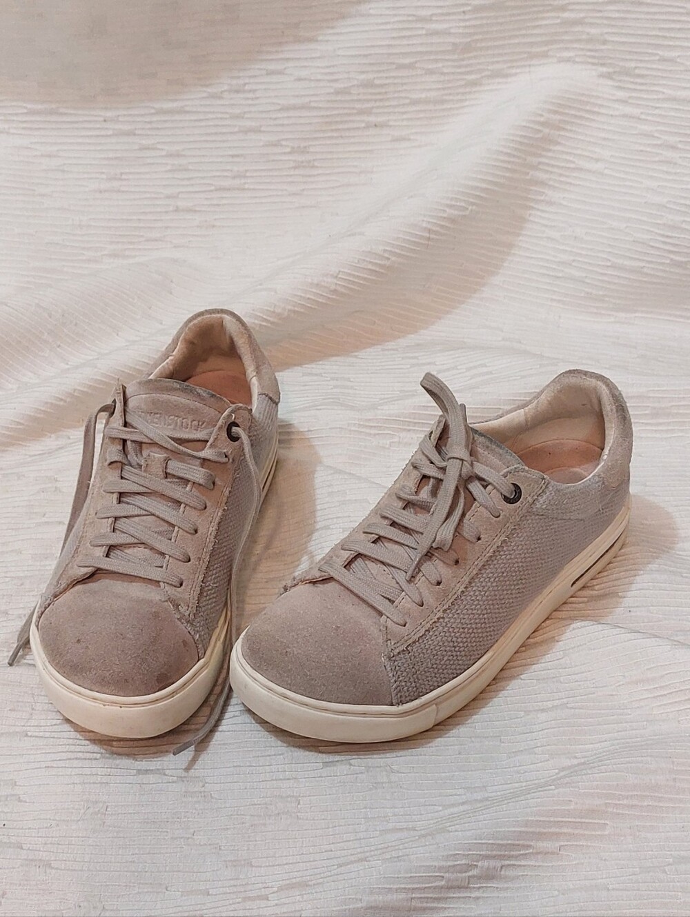 Casual Women's Light Taupe Suede Sneakers Size 37